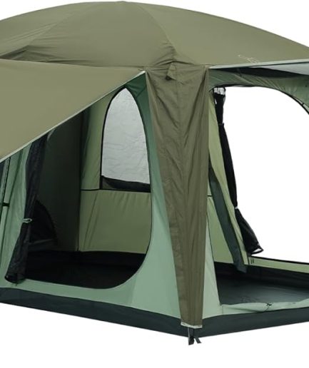 4-6 Person Camping Tent with 3 Door 2 Room Large Family Cabin Tents, Double Layer Waterproof Portable Glamping Tent, Big Tents for Outdoor Camping Hiking and Backpacking
