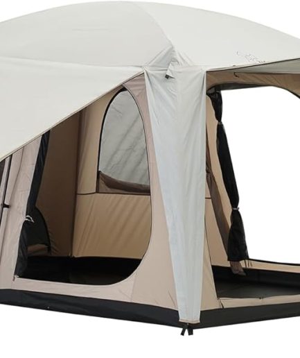 4-6 Person Camping Tent with 3 Door 2 Room Large Family Cabin Tents, Double Layer Waterproof Portable Glamping Tent, Big Tents for Outdoor Camping Hiking and Backpacking