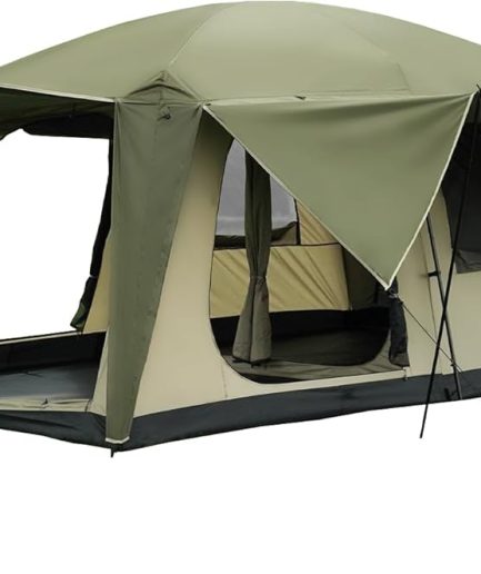 8-10 Person Camping Tent with 3 Door 2 Room Large Family Cabin Tents, Double Layer Waterproof Portable Glamping Tent, Big Tents for Outdoor Picnic Camping Hiking and Family Gathering