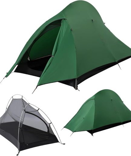 1-2 Person Lightweight Backpacking Tent - Waterproof Tent for 3 Season, Ultralight Camping Tent for Outdoor, Easy Setup for Sports, Hiking, Travel by