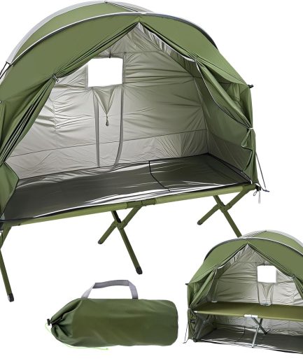 Cot Tent,Foldable Camping Cot with Tent,Portable Single Sleeping Camping Bed with Carry Bag,Versatile for Solo Campers and Outdoor Relaxation