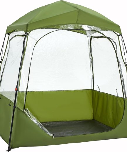 1-4 Person Sports Tent, All Weather Pod with 540° Clear View, Waterproof Pod with Carrying Bag, Easy Setup, Portable Sports Tent Pop Up Shelter for Soccer Games, Fishing & Outdoor Events