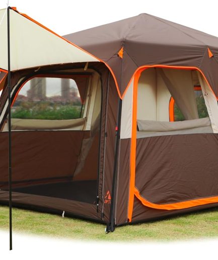 Instant Tent 6-8 Person(C),Large Family Cabin Tents,Automatic Tent Build Quickly in 60S,2 Rooms,2 Top Windows,3 Doors and 3 Windows with Mesh,Waterproof,Big Tents for Outdoor,Picnic,Camping