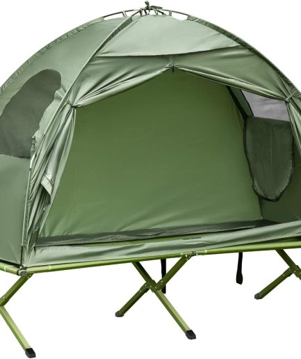 Camping Tent Cot, Single Person Folding Cot Combo, Off-Ground Tent, Covered Outdoor Bed with Carry Bag for Hiking, Camping