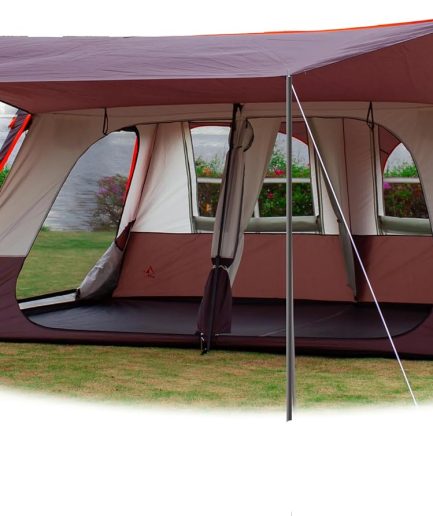 Extra Large Tent 12 Person(A),Awning Family Cabin Tents,2 Rooms,3 Doors and 3 Windows with Mesh,Straight Wall,Waterproof,Double Layer,Big Tent for Outdoor,Picnic,Camping,Family Gathering。