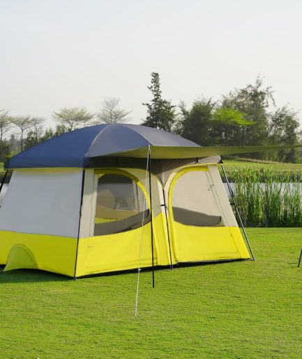 Tents，6-8 Person Camping Tent with Extended Vestibule，2 Room Weather Resistant Family Tents，Easy Install Waterproof Outdoor Tent for Backpacking and Camping Hiking