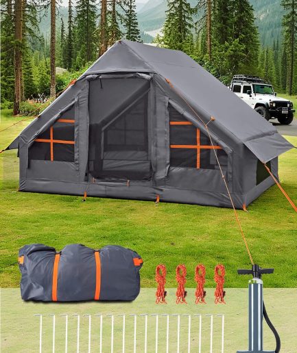 Inflatable Tents for Camping - Easy Blow Up Glamping Tent with Hand Pump, Waterproof PVC Air Inflatable Tent House for Family Weekend Camping